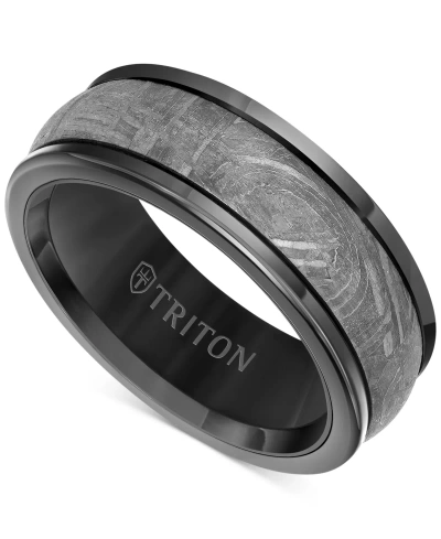 Triton Men's Sandblast Finish Wedding Band In Tungsten Carbide In Gray