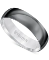 Triton Men's Titan Wedding Band In Black & White Titanium In Black