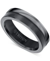 TRITON MEN'S TWO-TONE TEXTURED INSERT WEDDING BAND IN TITANIUM