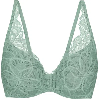 Triumph Body Makeup Illusion Lace Demi Bra In Green