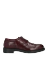 Triver Flight Man Lace-up Shoes Burgundy Size 8 Leather In Red