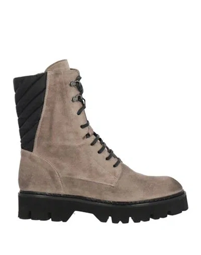 Triver Flight Woman Ankle Boots Grey Size 6 Leather In Gray