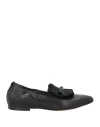 Triver Flight Woman Loafers Black Size 9 Leather In Black
