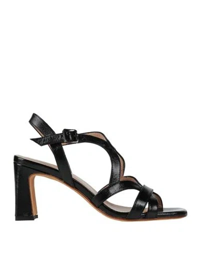 Triver Flight Woman Sandals Black Size 11 Leather