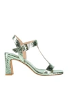 Triver Flight Woman Sandals Light Green Size 7 Leather In Green