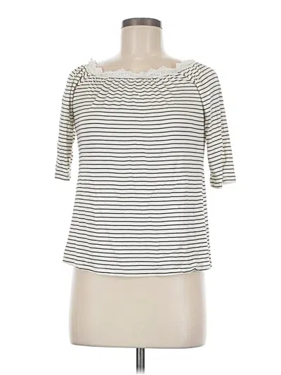 Pre-owned Trixxi 3/4 Sleeve Top Ivory Boatneck Tops