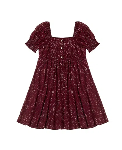 Trixxi Kids' Big Girls Glitter Chiffon Dress In Burgundy | ModeSens