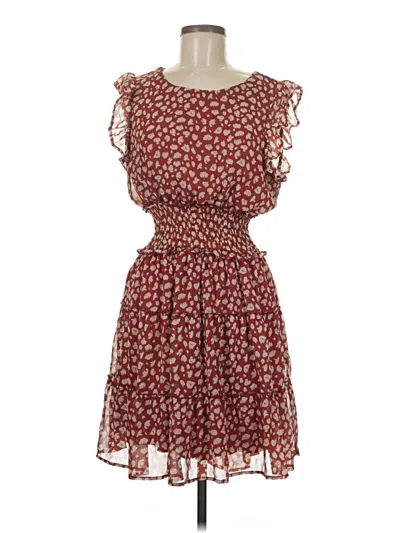 Pre-owned Trixxi Casual Dress In Burgundy
