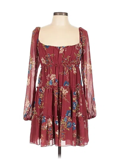 Pre-owned Trixxi Casual Dress In Burgundy