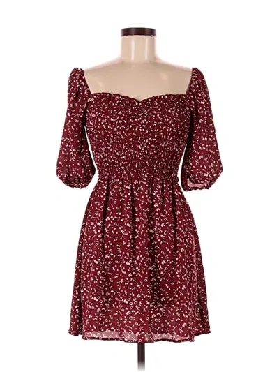 Pre-owned Trixxi Casual Dress In Burgundy