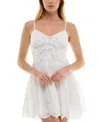 Trixxi Juniors' Eyelet Fit & Flare Dress In White