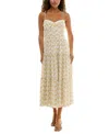 Trixxi Juniors' Floral Print Sleeveless Midi Dress In Ivory Floral