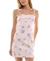 Trixxi Juniors' Floral Print Tie Strap Bodycon Mini Dress In Pink