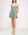 Trixxi Juniors' Printed Contrast-trim Sleeveless Fit & Flare Dress