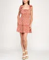 Trixxi Juniors' Printed Sleeveless Fit & Flare Dress In Orange
