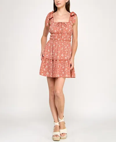 Trixxi Juniors' Printed Sleeveless Fit & Flare Dress