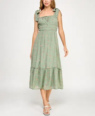 Trixxi Juniors' Printed Sleeveless Fit & Flare Dress