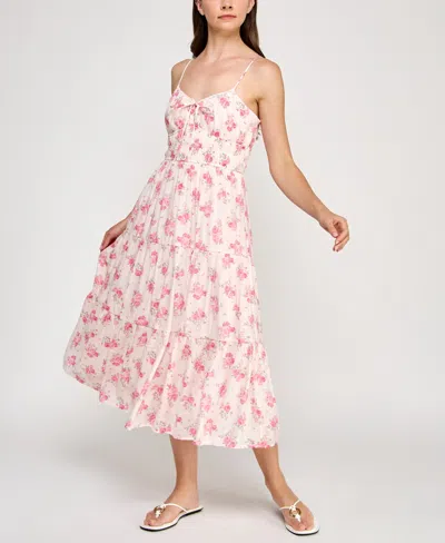 Trixxi Juniors' Printed Spaghetti-strap Midi Dress