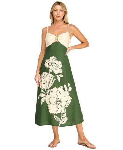 Trixxi Juniors' Sleeveless Fit & Flare Midi Dress In Multi