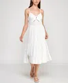 Trixxi Juniors' Tie-front Spaghetti-strap Tiered Midi Dress