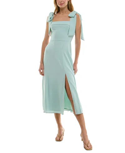 Trixxi Juniors' Tie-shoulder Midi Dress In Harborgray