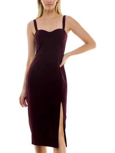 Trixxi Juniors Womens Midi Sweetheart Neck Bodycon Dress In Multi