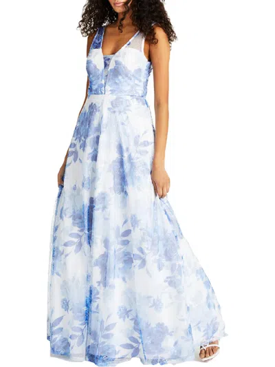 Trixxi Juniors Womens Sequined Maxi Evening Dress In Multi