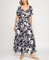 Trixxi Juniors' Woven Printed Fit & Flare Dress In Black