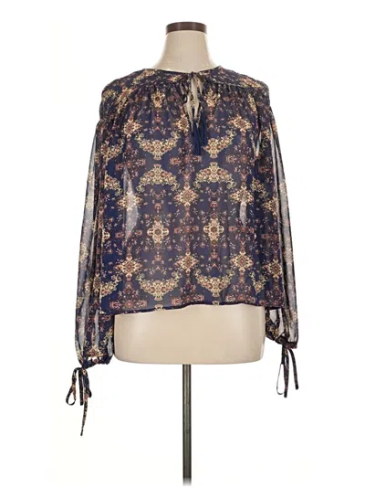 Pre-owned Trixxi Long Sleeve Blouse In Blue