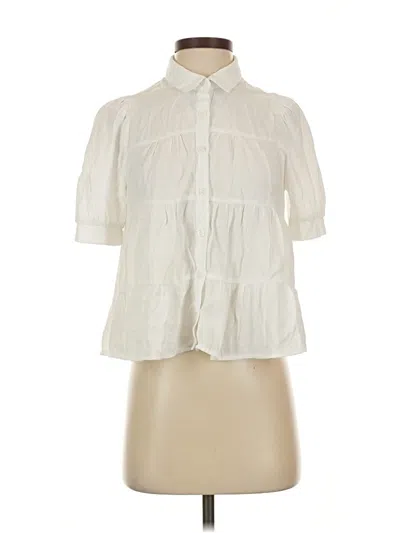 Pre-owned Trixxi Short Sleeve Blouse In White