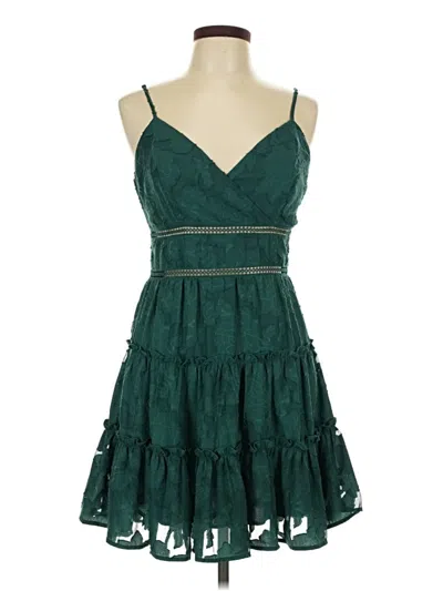 Pre-owned Trixxi Sleeveless Top Teal Halter Neckline Tops In Blue