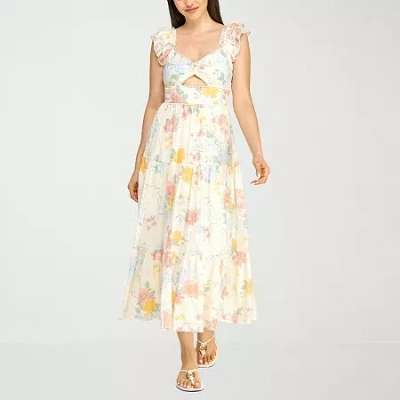 Trixxi Womens Juniors Midi Floral A-line Dress In Multi