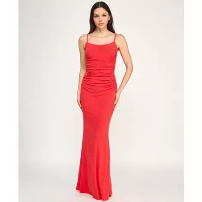 Trixxi Womens Juniors Sleeveless Glitter Bodycon Dress In Red