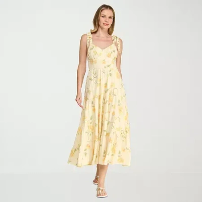 Trixxi Womens Juniors Sweetheart Neck Sleeveless Floral A-line Dress In Multi