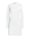 Trois Fleurs Woman Mini Dress White Size 12 Viscose, Polyamide, Elastane In White