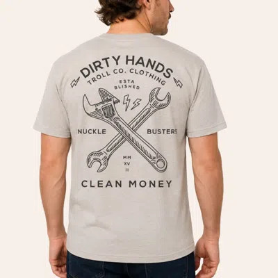 Troll Co. . Men's Cream Dhcm Twisting Wrenches Graphic T-shirt In Gray