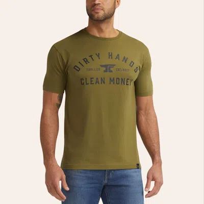 Troll Co. . Men's Green Dirty Hands Clean Money Graphic T-shirt