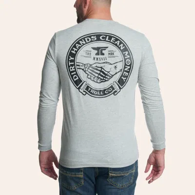 Troll Co. . Men's Heather Gray Haggler Long Sleeve Graphic T-shirt