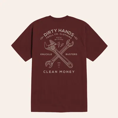 Troll Co. . Men's Port Twisting Wrenches Graphic T-shirt In Burgundy