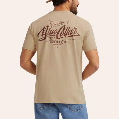 Troll Co. . Men's Tan Sbc Banner Graphic T-shirt In Brown