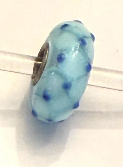 Trollbeads Trollbead Universal Unique Pale Blue Bead Charm With Raised Dots