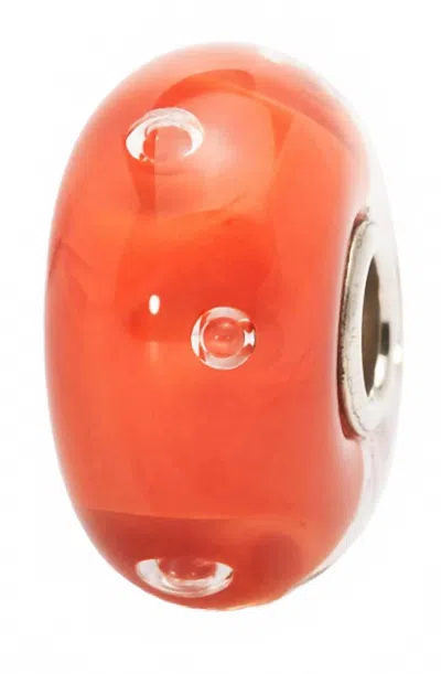 Trollbeads Women's Bubbles Glass Bead Charm In Peach In Red