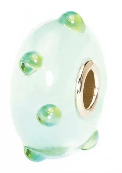 Trollbeads Women's Bud Glass Bead Charm In Ice Blue In Green