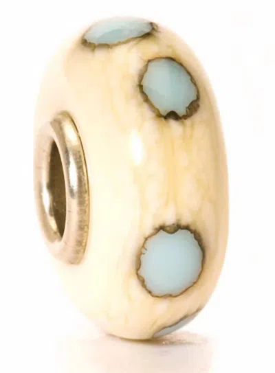Trollbeads Women's Dot Glass Bead Charm In Beige/blue In Gold