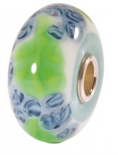 Trollbeads Women's Flax Glass Bead Charm In Blue/ Green In Multi