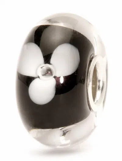 Trollbeads Women's Flower Glass Bead Charm In White In Black