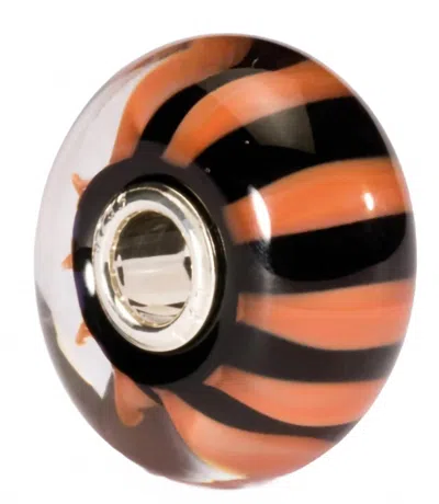 Trollbeads Women's Glass Bead Charm In Coral Stripe In Multi