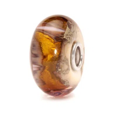 Trollbeads Women's Golden Cave Glass Bead Charm In Brown