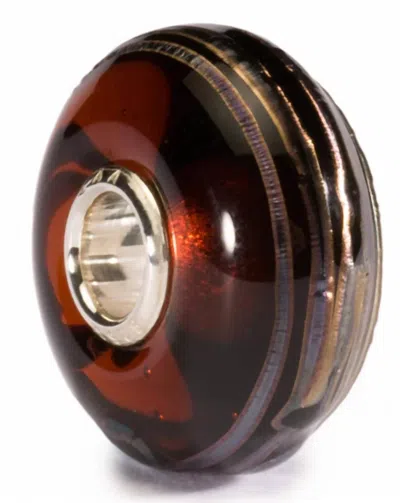 Trollbeads Women's Golden Thread Glass Bead Charrm In Brown In White