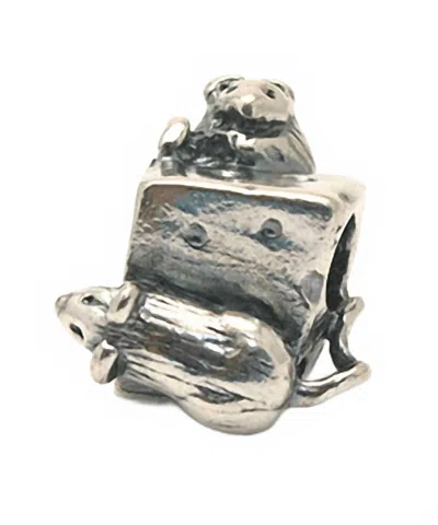 Trollbeads Women's Mouse On Cheese Bead Charm In Silver